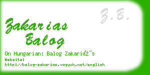 zakarias balog business card